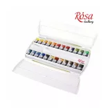 Akvarellfesték készlet, szilkés - Rósa Gallery Classic - 24 x 2,5 ml - műanyag dobozban