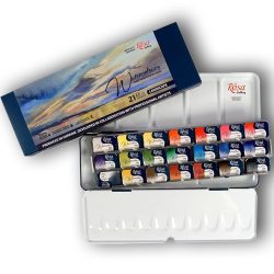   Akvarellfesték készlet, szilkés - Rósa Gallery Watercolours "Landscape" Set in Tin box - 21x2,5ml