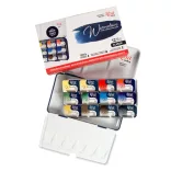 Akvarellfesték készlet - "Classic" ROSA Gallery - Set of watercolor paints, Indigo metal case, 12 colours