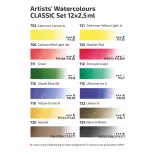 Akvarellfesték készlet - "Classic" ROSA Gallery - Set of watercolor paints, Indigo metal case, 12 colours