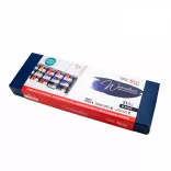 Akvarellfesték készlet - "Classic" ROSA Gallery - Set of watercolor paints, Turquoise metal case, 21 colours