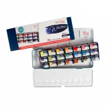 Akvarellfesték készlet - "Classic" ROSA Gallery - Set of watercolor paints, Turquoise metal case, 21 colours