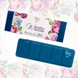 Akvarellfesték készlet - "Romantic" ROSA Gallery - Set of watercolor paints "Romantic" ROSA Gallery, Turquoise metal case, 21 colours