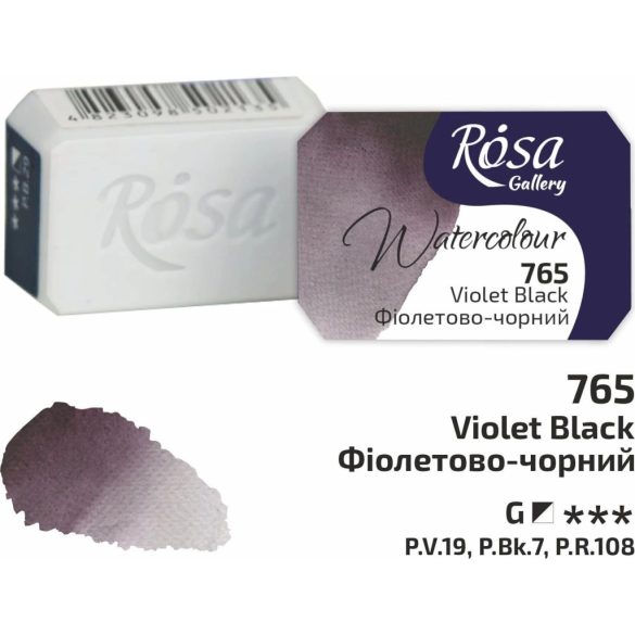 Akvarellfesték, szilke 2,5ml - Rósa Gallery Watercolour 2,5ml - 765 Violet Black