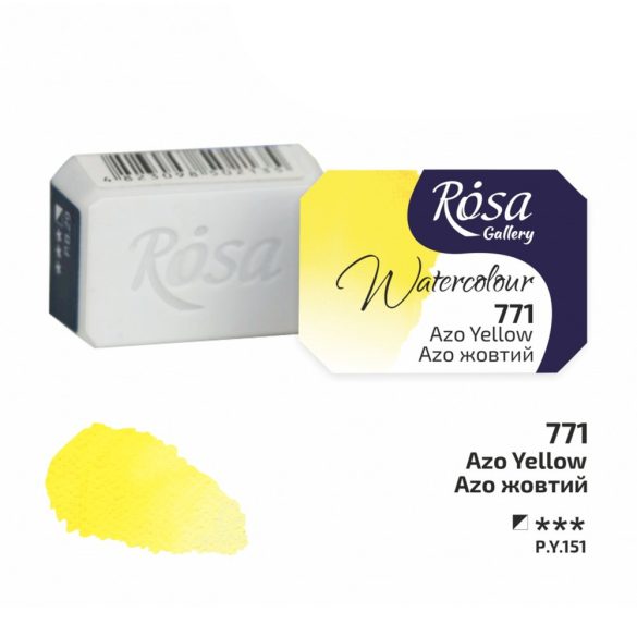 Akvarellfesték, szilke 2,5ml - Rósa Gallery Watercolour 2,5ml - 771 Azo Yellow