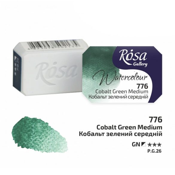 Akvarellfesték, szilke 2,5ml - Rósa Gallery Watercolour 2,5ml - 776 Cobalt Green Medium