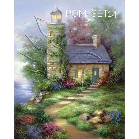 Vásznas kifestőkészlet - Előrajzolt - akril és vászon, 28x36cm POM8-16