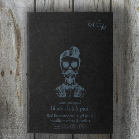 Pasztelltömb - SMLT Black Sketch Pad 170gr * 30lap *A5 ragasztott