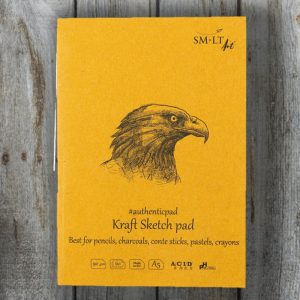 Vázlattömb - SMLT 100% recycled Glued Sketch Pad, Perforated, Kraft 90gr, 60 lap - A/5 ragasztott