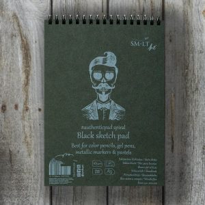 Pasztelltömb - SMLT Black Sketch Pad 165gr; 20lap - A5 spirál