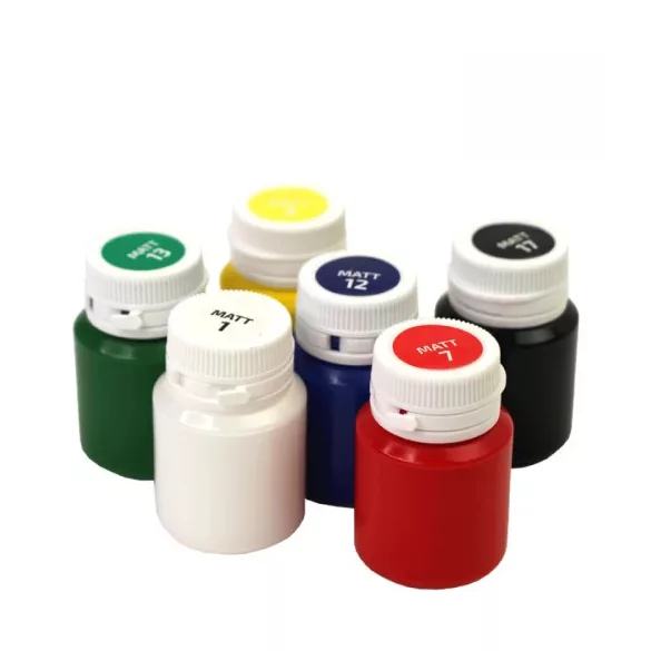 Akrilfesték dekorkészlet, Matt - Rósa Talent Alapszínek - 6 x 20 ml tégelyes - kartondobozban