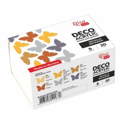   Acrylic Set - Gallery Acrylic Paints for decoration metallic 6x20ml ROSA TALENT