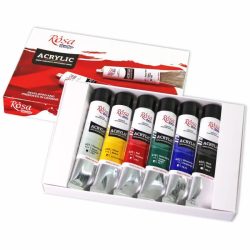   Akrilfesték készlet - Rósa Studio - 6 x 20 ml tubusos művészfesték - kartondobozban