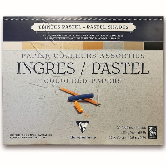 Pasztelltömb - Clairefontaine INGRES/PASTEL Coloured Papers 130g, 25 sheets