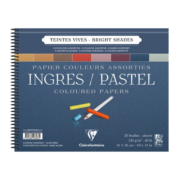 Pasztelltömb - Clairefontaine INGRES/PASTEL Coloured Papers 130g, 25 sheets