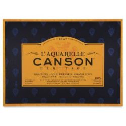   Akvarelltömb Canson Héritage Grain Fin Cold Pressed, 100% cotton, 300g, 20lap - 18*26 cm