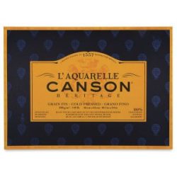   Akvarelltömb Canson Héritage Grain Fin Cold Pressed, 100% cotton, 300g, 20lap - 31*41 cm