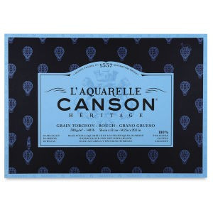 Akvarelltömb Canson Héritage Grain Torchon, 100% cotton, 300g, 20lap - 23x31cm