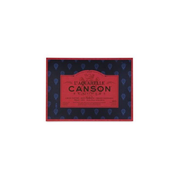 CANSON Héritage merített, savmentes akvarelltömb 100 % pamutból, (1 oldalt ragasztott) 12 ív, sima 23 x 31 cm