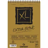 CANSON XL CROQUIS EXTRA BLANC, extra fehér, savmentes, skiccpapír-tömb, rövid oldalán spirálkötött, mikroperforált 90g/m2 60 ív A5
