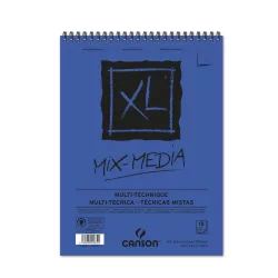   CANSON XL MIX MEDIA természetes fehér enyhén szemcsés rajztömb, rajz és akv. pap. röv. old. spirálkötött, mikroperforált 300g/m2 15 ív A5