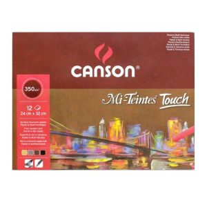 Mi-Teintes Touch CANSON, savmentes színes pasztelltömb, (hosszú oldalán ragasztott) 350g/m2 12 ív, 4 színű. 24 x 32