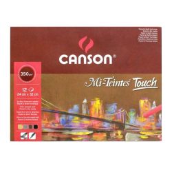   Mi-Teintes Touch CANSON, savmentes színes pasztelltömb, (hosszú oldalán ragasztott) 350g/m2 12 ív, 4 színű, A3-as méret