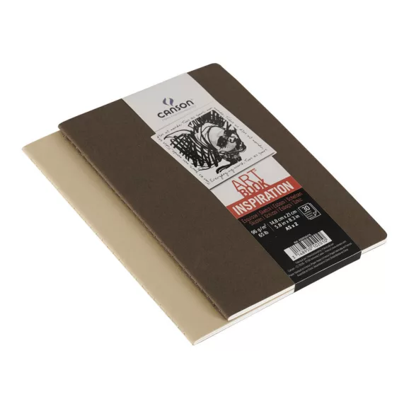 CANSON ArtBooks Inspiration vázlatfüzet, 30 ív,   A5 borító: dohány/osztriga