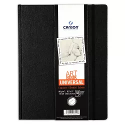   CANSON ArtBooks UNIVERSAL, vázlatkönyv, finom szemcsés papír, rögzítő gumipánt, belső tasak 96g/m2 112 ív 21,6 x 27,9