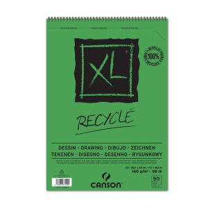 CANSON XL RECYCLE, röv.old. spirálkötött, mikroperforált 160g/m2 50 ív A3