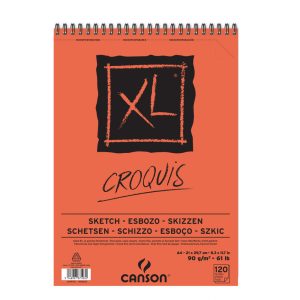 CANSON XL CROQUIS  , csontfehér skiccpapír-tömb spirálkötött, mikroperforált 90g/m2 120 ív A4