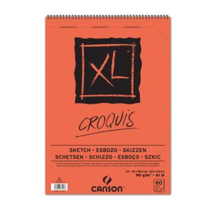 CANSON XL CROQUIS  , csontfehér skiccpapír-tömb spirálkötött, mikroperforált 90g/m2 60 ív A2