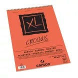 CANSON XL CROQUIS savmentes, csontfehér skiccpapír-tömb rövid oldalán spirálkötött, mikroperforált 90g/m2 60 ív A2