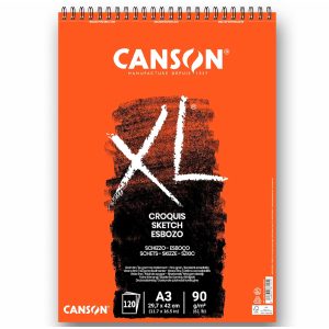 Sketchpad - CANSON "XL" Croquis 90gr, 120 Pages Short Side Spiral - A3