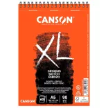Vázlattömb - CANSON "XL" Croquis 90gr, 120 Sheets Short Side Spiral - A5