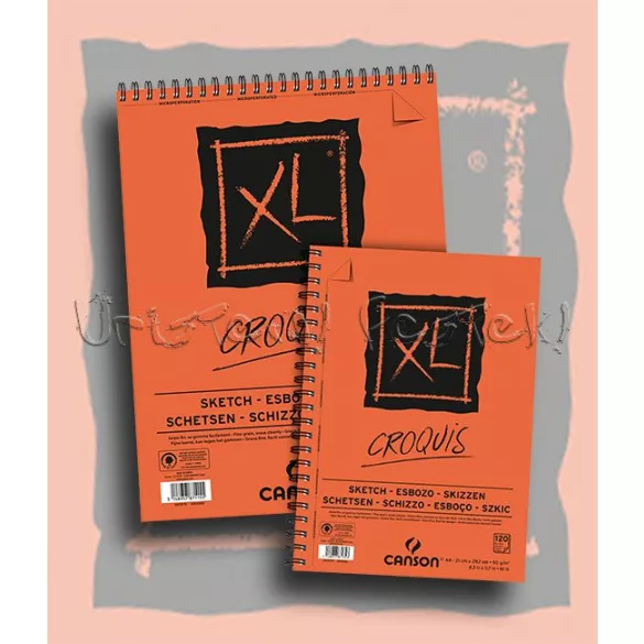 Vázlattömb - CANSON "XL" Croquis 90gr, 120 Sheets Short Side Spiral - A5