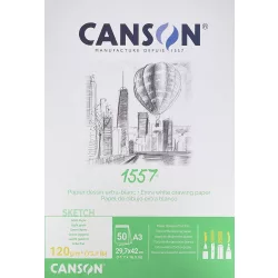   Vázlattömb, savmentes - Canson Dessin 1557 Drawing Paper Block, short side glued, 50 sheets, 120g, A5
