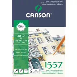   Vázlattömb, savmentes - Canson Dessin 1557 Drawing Paper Block, short side glued, 30 sheets, 180g, A5
