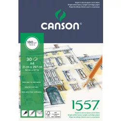   Vázlattömb, savmentes - Canson Dessin 1557 Drawing Paper Block, short side glued, 30 sheets, 180g, A4