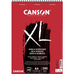 CANSON XL Olaj-Akril-tömb, vászonprégelt, spirálkötött, mikroperforált 290g/m2 30 ív A4
