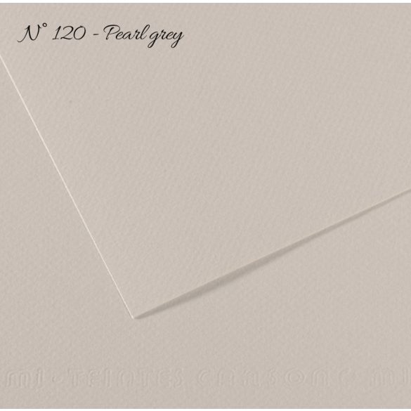 Pasztell- és dekorkarton - Canson Mi-Teintes Art Paper for Drawing and Painting, 160g, 50x65cm - 120 Pearl grey