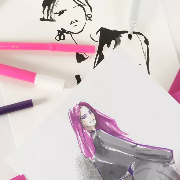 CANSON Illustration Lavis Technique extra fehér, extra síma rajztömb illusztrációhoz és elmosási technikához, rövid old. rag. tollhoz, tintához, 200g 12 ív A4