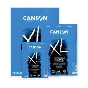 CANSON XL MIX MEDIA fehér rajztömb, rövid oldalán spirálkötött, mikroperforált 160g/m2 50 ív A3