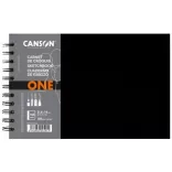 CANSON ArtBooks: "ONE", spirálkötött, finom szemcsés papír 100g/m2 80 ív, rövid oldalán spirálos - 14 x 21,6 cm