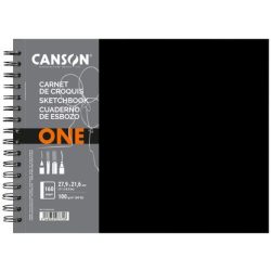   CANSON ArtBooks: "ONE", spirálkötött, finom szemcsés papír 100g/m2 80 ív, rövid oldalán spirálos - 21,6 x 27,9 cm