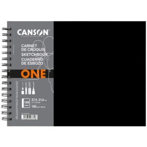 CANSON ArtBooks: "ONE", spirálkötött, finom szemcsés papír 100g/m2 80 ív, rövid oldalán spirálos - 21,6 x 27,9 cm