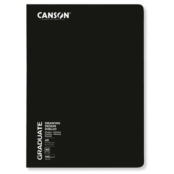 Sketch Book - Canson Graduate Drawing 40 pages, 20 sheets, 140g - 14.8x21cm, A5