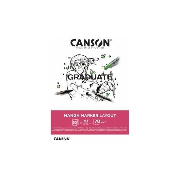 CANSON Graduate Manga marker vázlattömb, ragasztott 70g 50 lap A3