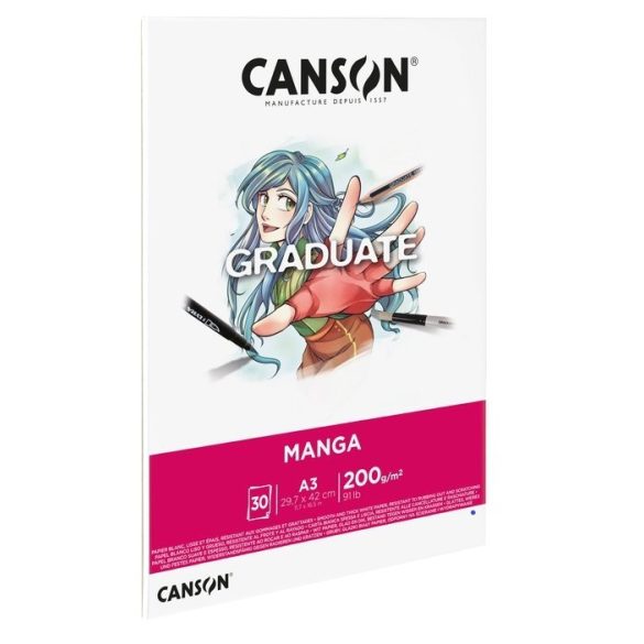 CANSON Graduate Manga tömb, ragasztott 200g/m2 30 ív A3