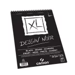 CANSON XL DESSIN NOIR, fekete fotókarton-tömb, rövid oldalán spirálkötött, mikroperforált 150g/m2 40 ív A4